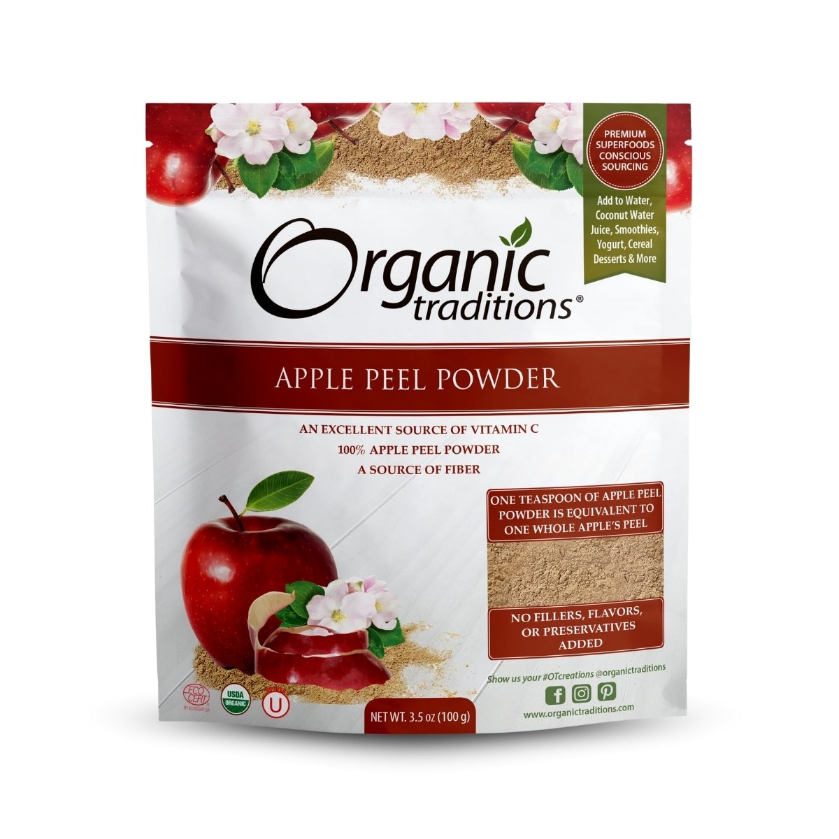 Apple Peel Powder – Organic, Natural Fiber & Antioxidants