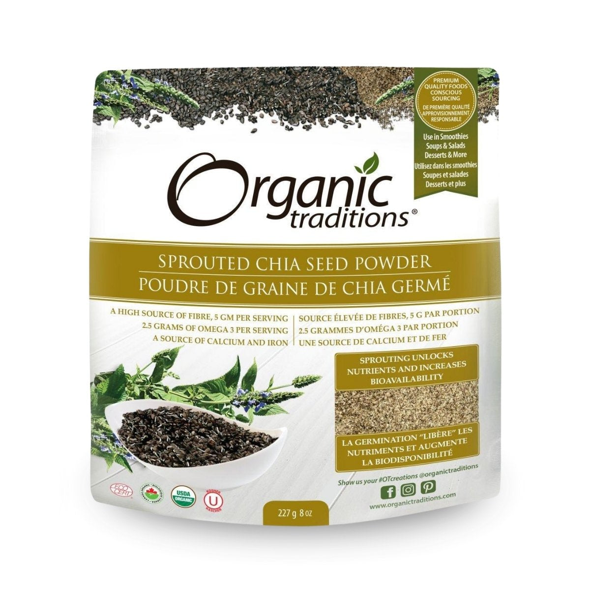 Sprouted Chia/Flax – Organic, 8 oz (227 g), Superfood Blend