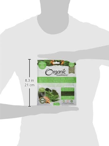 Organic Traditions Probiotic Super Greens with Turmeric Powder (21 Servings)