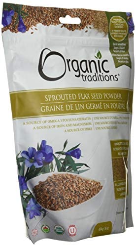 Organic Traditions Sprouted Flax Seed Powder, 16oz (454 Gram)