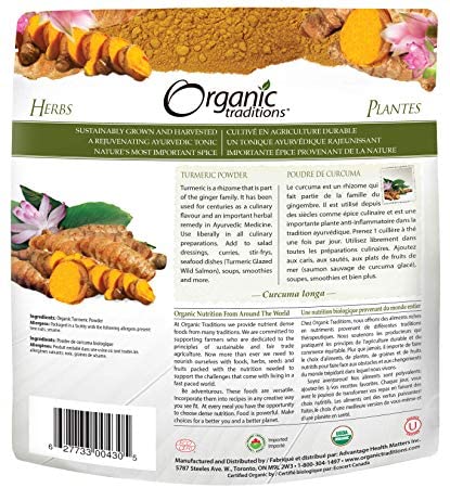 Organic Traditions Turmeric Powder 7 oz Bag