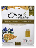 Organic Traditions Sprouted Flax Seed Powder 8 Ounce (227 Grams) Pkg