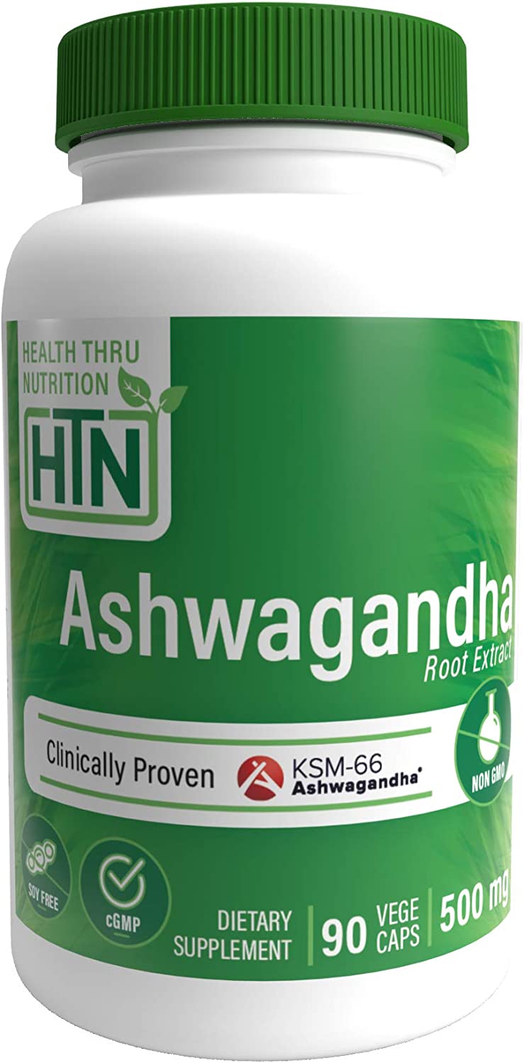 Health Thru Nutrition Ashwagandha 500mg Pure KSM66® 90 vegecaps High Potency (Clinically Proven and Organic Root-Only Ashwagandha) Brand: