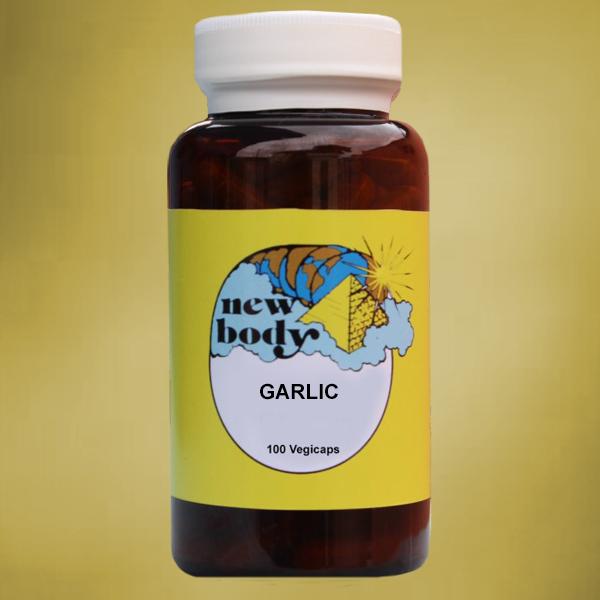 NEW BODY Garlic 100 VEGICAPS NO BINDERS, FILLERS OR ADDITIVES
