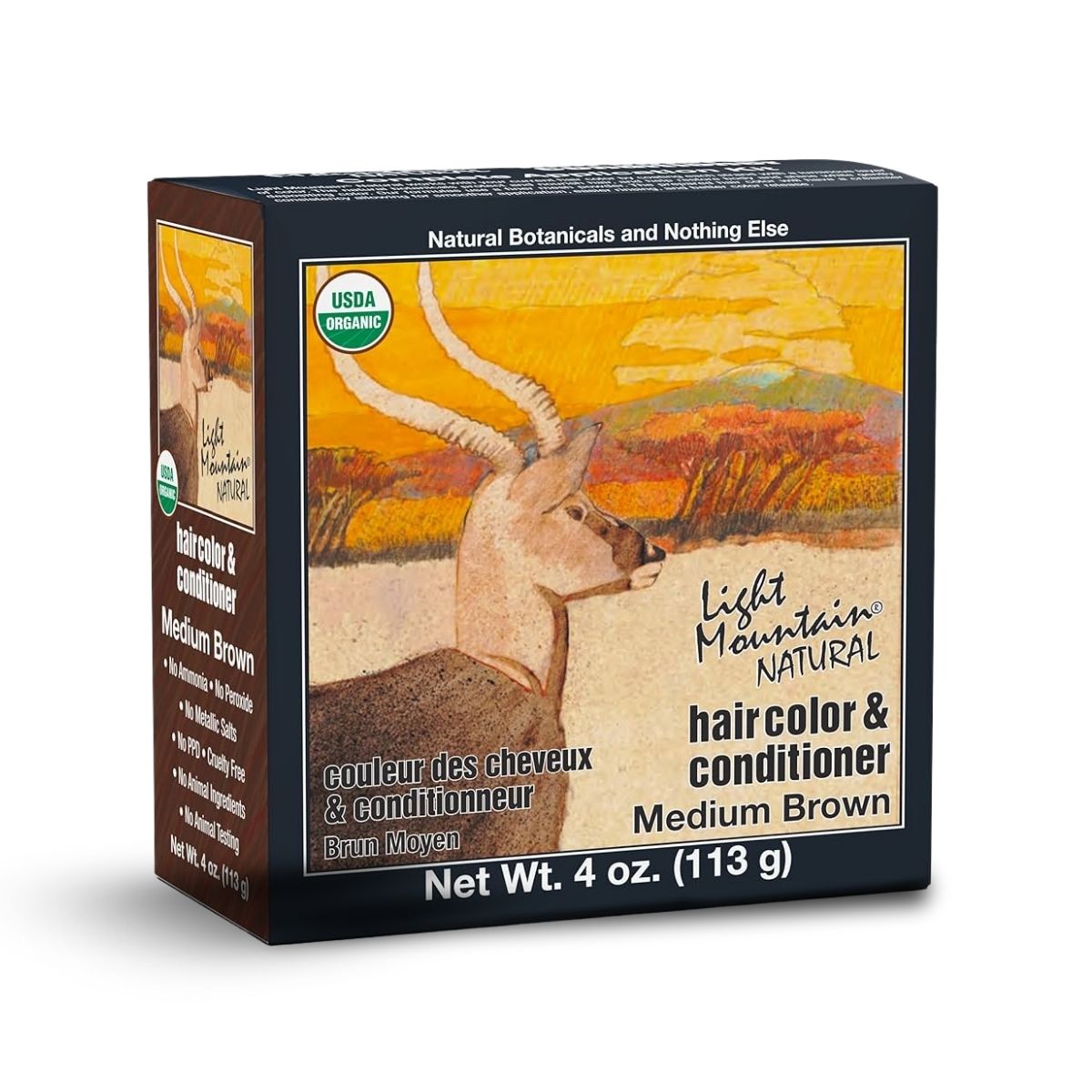 Henna Hair Color & Conditioner – Medium Brown, Organic Henna Leaf Powder, Chemical-Free, Semi-Permanent Hair Dye for Men/Women, 4 oz