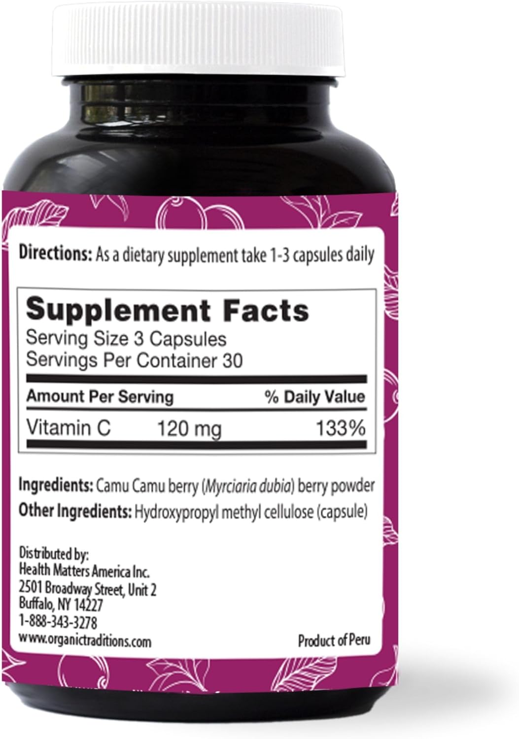 Natural Traditions Camu C Capsules, 90 caps, 40mg Each