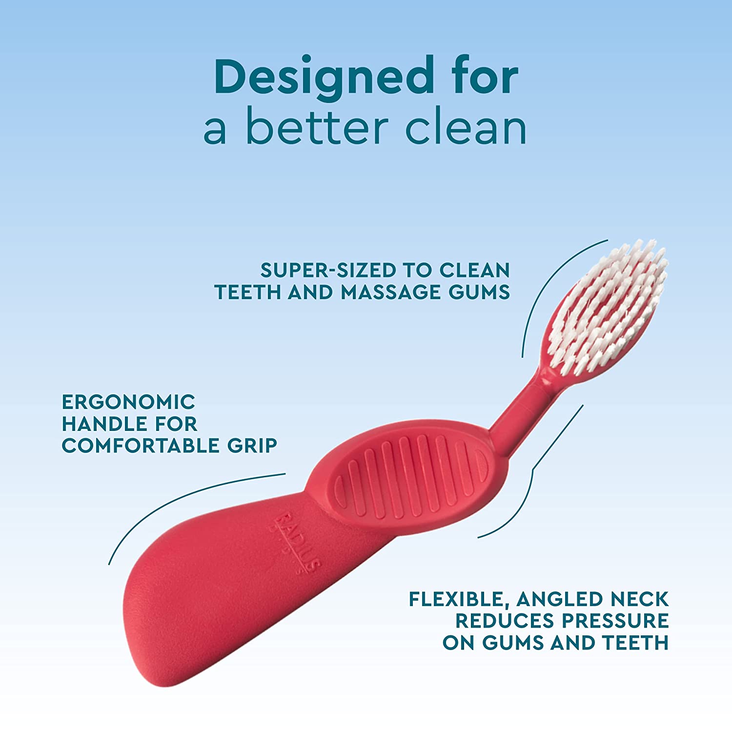 RADIUS Scuba Flex Brush, Soft Bristles Toothbrush Right Handed, Color May Vary BPA Free & ADA Accepted Designed to Improve Gum Health & Reduce Issues