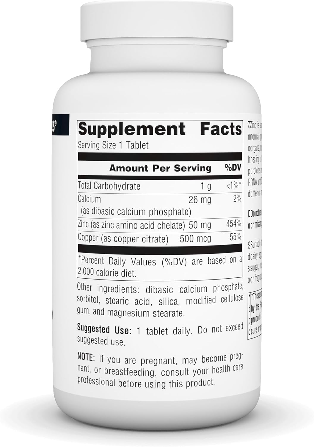 Source Naturals Zinc, Amino Acid Chelate - Dietary Supplement - 50 mg - 250 Tablets