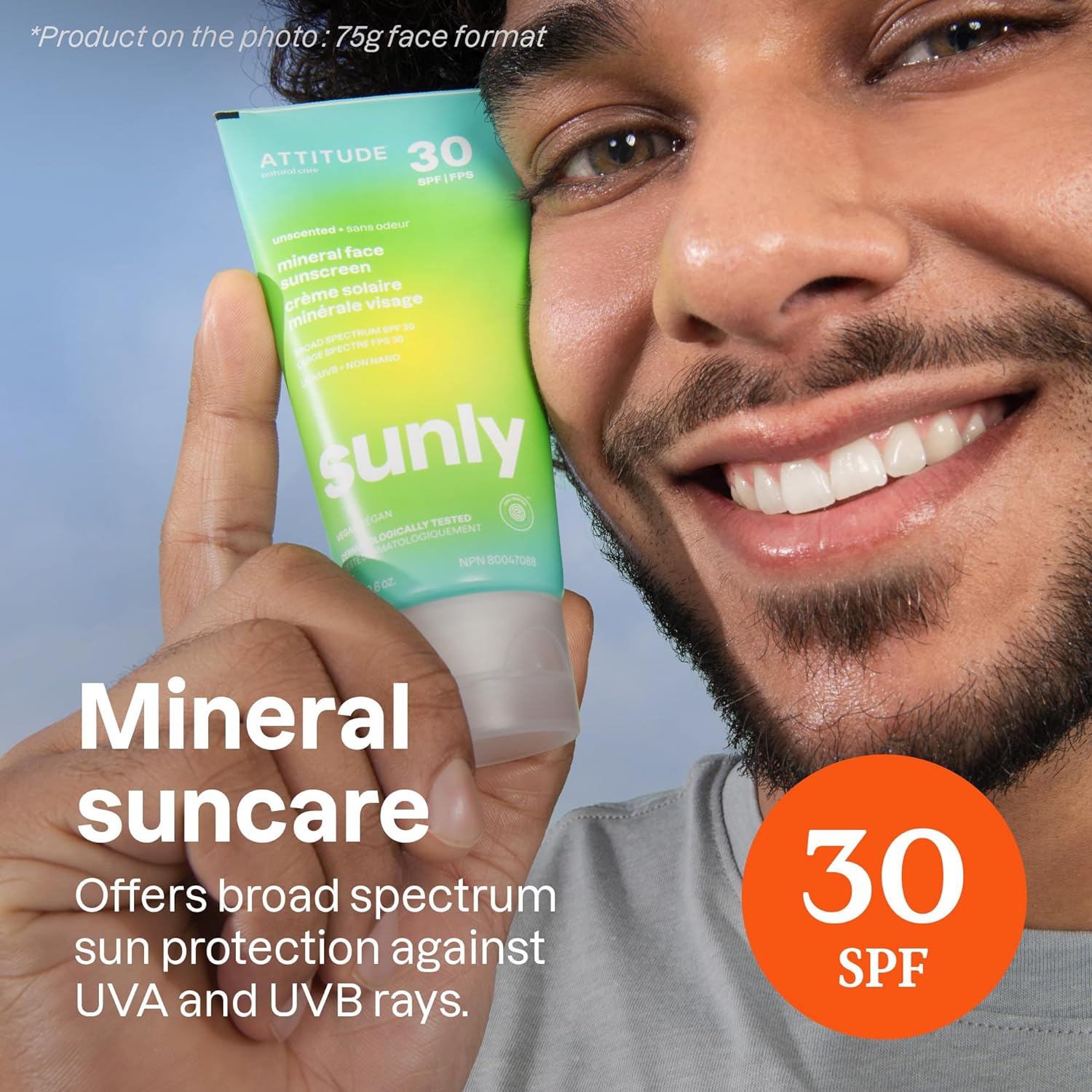 ATTITUDE Mineral Sunscreen SPF 30 – Broad Spectrum UVA/UVB, EWG Verified, Unscented