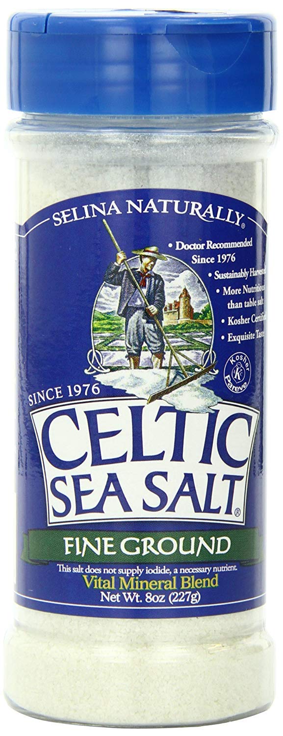 Celtic Salt Fine Ground -8 OZ Shaker Lower Sodium Than Table Salt