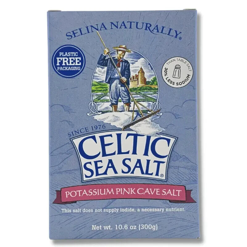 Celtic Sea Salt Pink Potassium Cave Salt 10.6 Oz (300 G) – Extra Fine Grain, Natural, Light In Sodium – 10.6 Oz