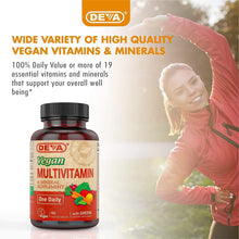 Load image into Gallery viewer, DEVA Vegan Multivitamin and Mineral Supplement - Once-Per-Day Formula with Greens - Vitamins A, C, D, E, B Complex, High-Potency Formulation for Daily Health and Wellness- 90 Coated Tablets
