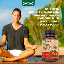 Load image into Gallery viewer, DEVA Vegan Multivitamin and Mineral Supplement - Once-Per-Day Formula with Greens - Vitamins A, C, D, E, B Complex, High-Potency Formulation for Daily Health and Wellness- 90 Coated Tablets
