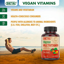 Load image into Gallery viewer, DEVA Vegan Multivitamin and Mineral Supplement - Once-Per-Day Formula with Greens - Vitamins A, C, D, E, B Complex, High-Potency Formulation for Daily Health and Wellness- 90 Coated Tablets
