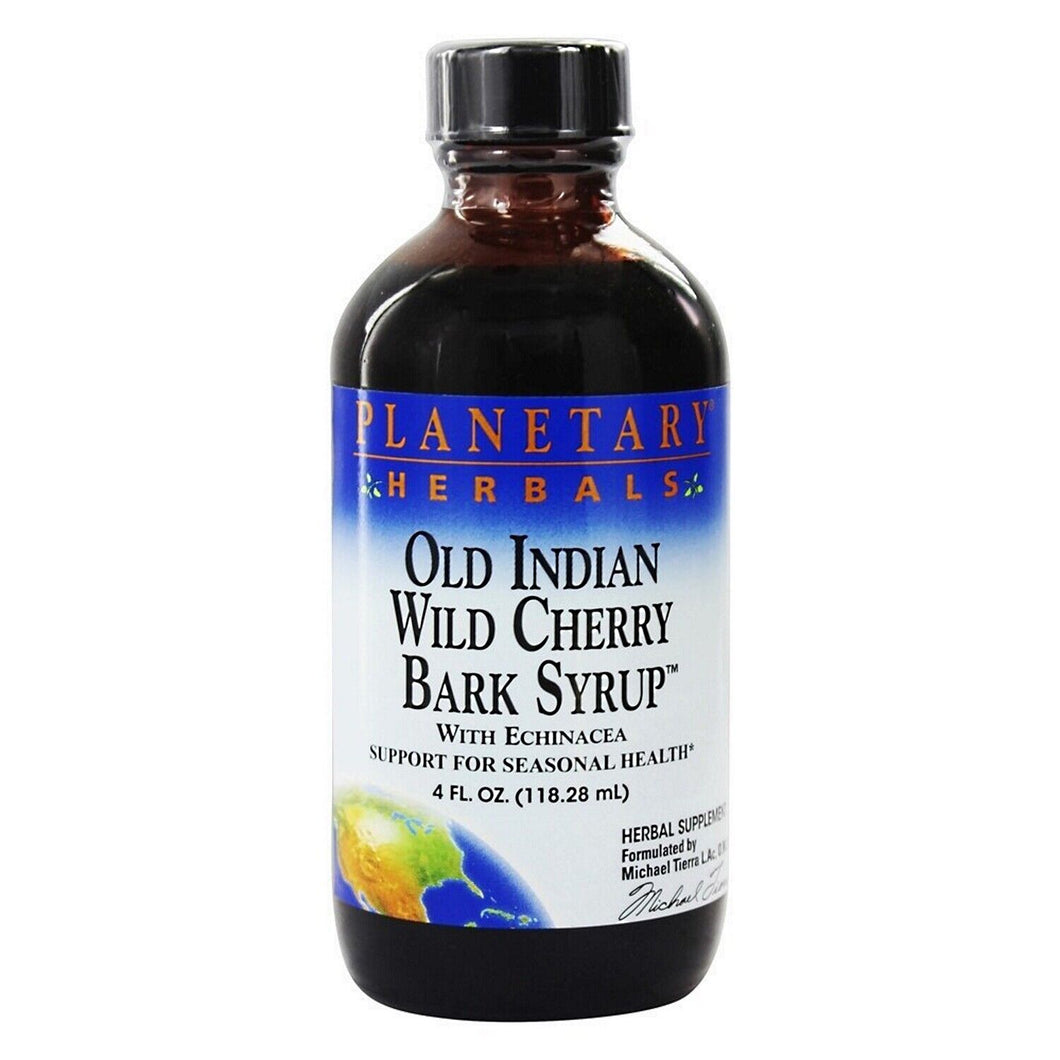 Planetary Herbals Old Indian Wild Cherry Bark Syrup with Echinacea - Natural - 4 oz