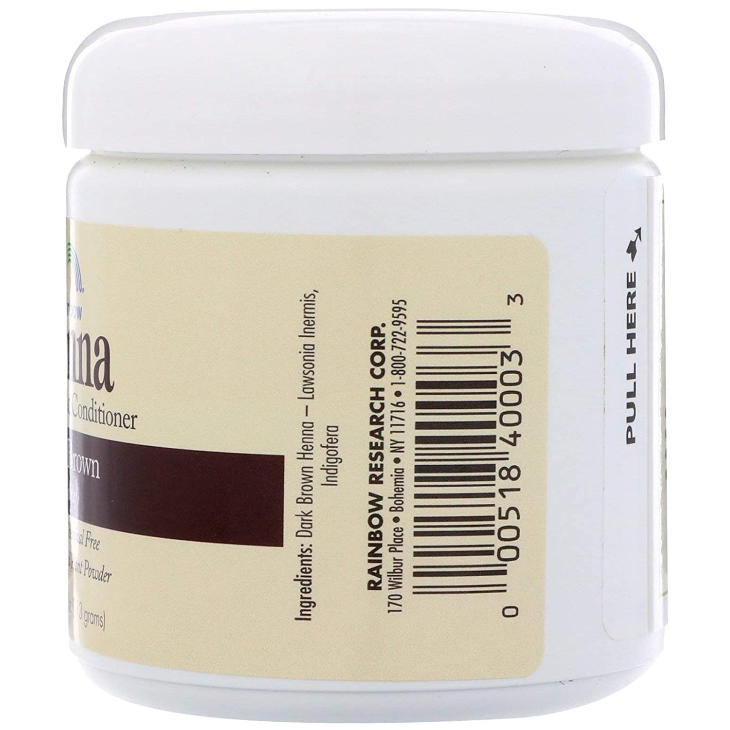 Rainbow Research Henna Dark Brown Hair Color and Conditioner With Indigofera, 4 oz. each.