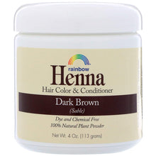 Load image into Gallery viewer, Rainbow Research Henna Dark Brown Hair Color and Conditioner With Indigofera, 4 oz. each.
