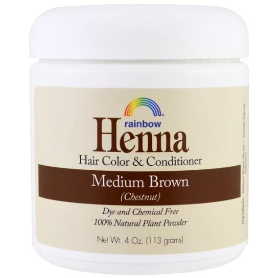 Rainbow Research Henna Medium Brown Hair Color and Conditioner With Indigofera, 4 oz. each.