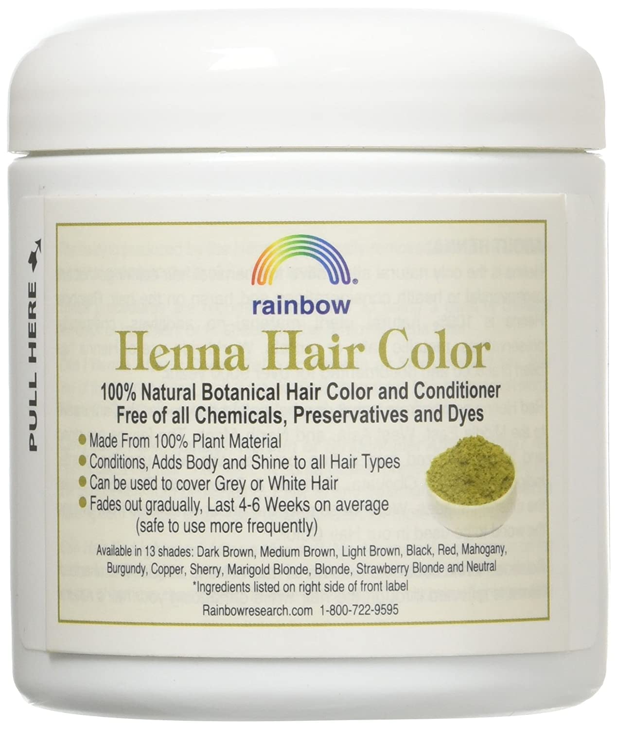Rainbow Research Henna Medium Brown Hair Color and Conditioner With Indigofera, 4 oz. each.