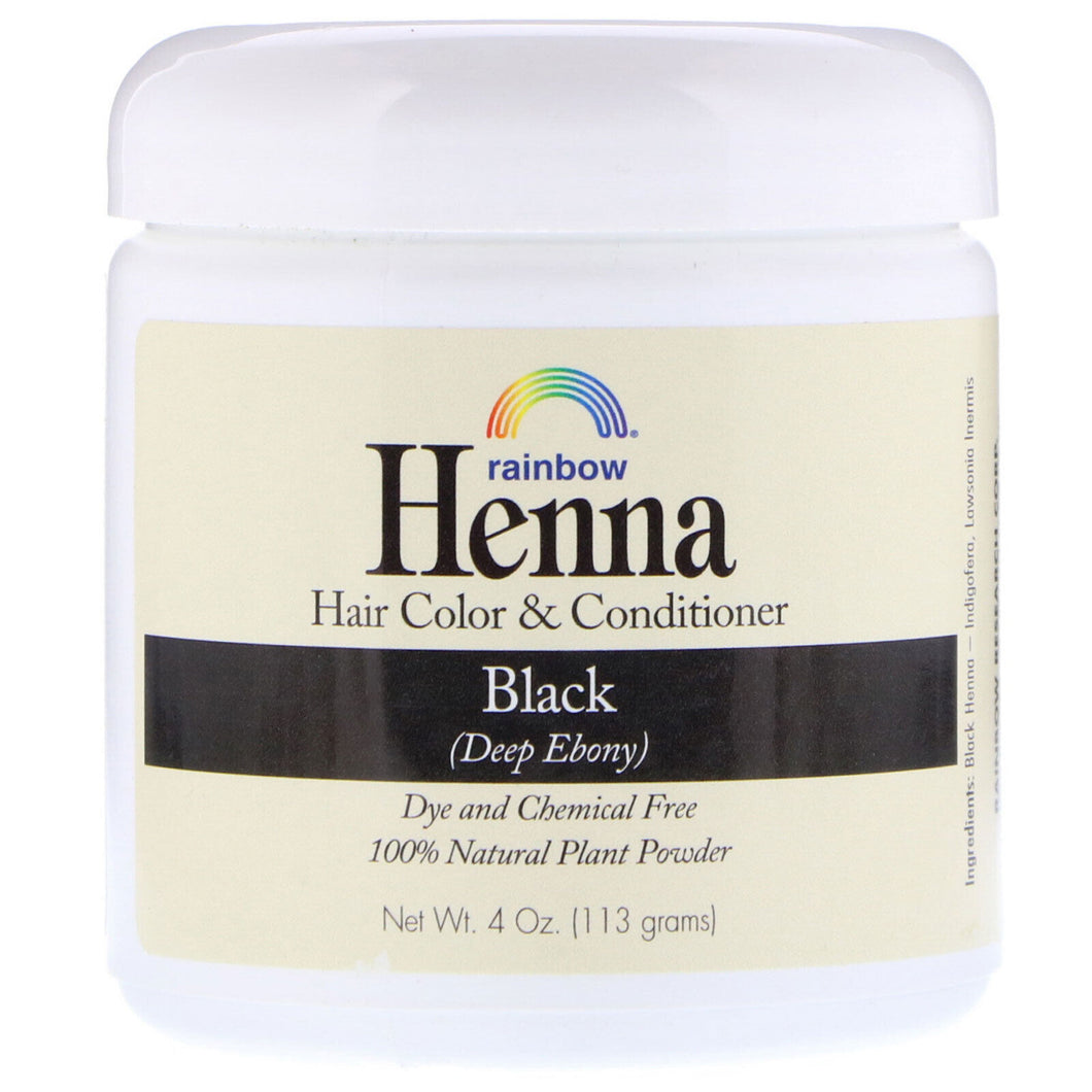 Rainbow Research Henna Hair Color and Conditioner Black, 4 Ounce