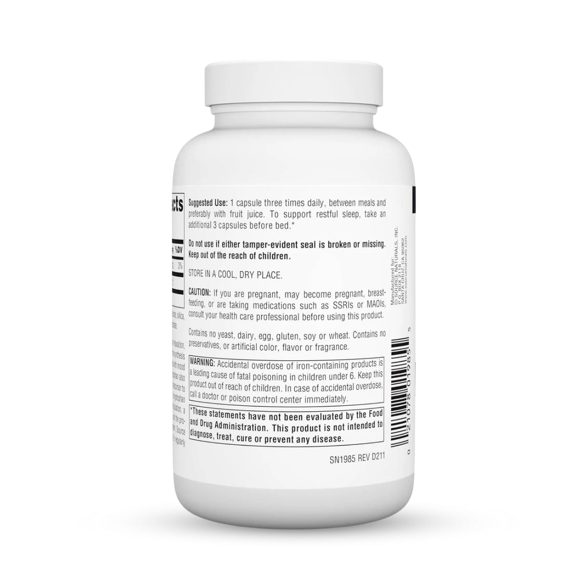 L-Tryptophan 500 mg – Mood, Relaxation & Sleep Support – 120 Capsules