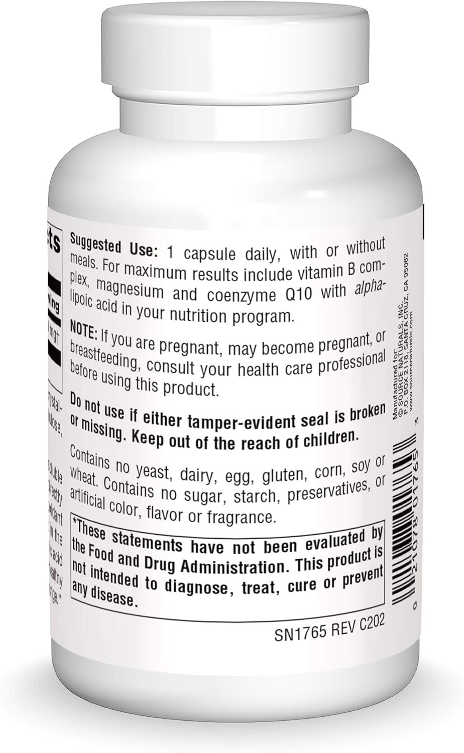 Source Naturals Alpha Lipoic Acid 300 mg Supports Healthy Sugar Metabolism, Liver Function & Energy Generation - 120 Capsules