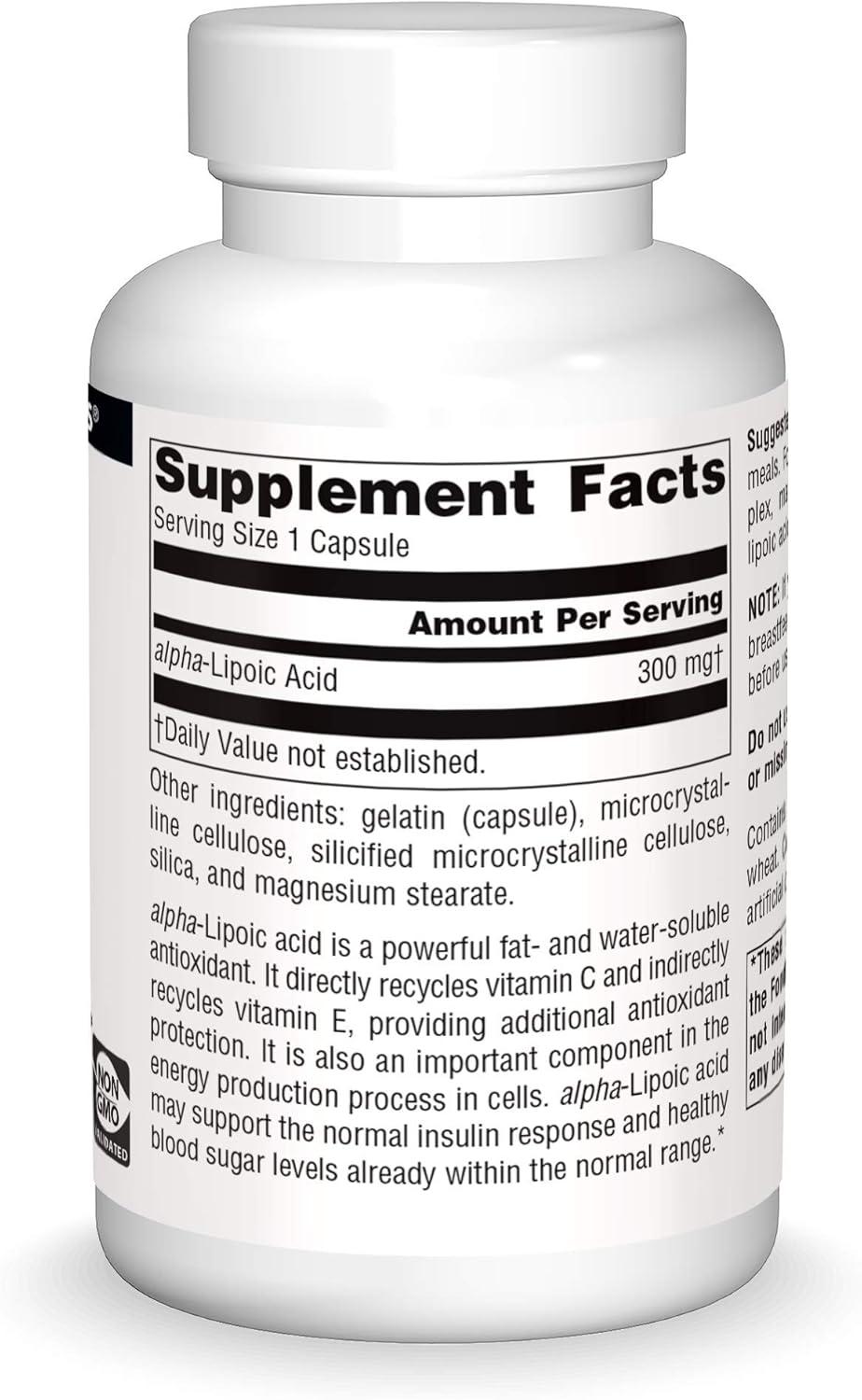 Source Naturals Alpha Lipoic Acid 300 mg Supports Healthy Sugar Metabolism, Liver Function & Energy Generation - 120 Capsules