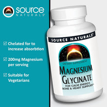 Load image into Gallery viewer, Source Naturals Magnesium Glycinate, for Calm Energy, Bone &amp; Heart Support*, 200 mg per Serving - 180 Tablets
