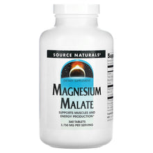 Load image into Gallery viewer, Source Naturals Magnesium Malate 1,250 mg 360 Tablets Yielding 833 mg Malic Acid
