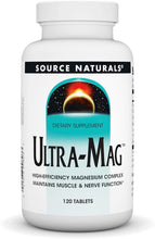 Load image into Gallery viewer, Source Naturals Ultra-Mag High-Efficiency Magnesium Complex Maintains Muscle &amp; Nerve Function 120 Tablets
