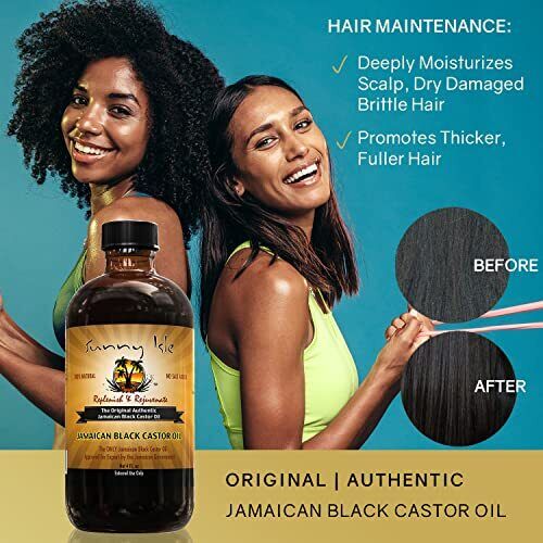 Sunny Isle Jamaican Black Castor Oil 4oz 100% Natural Treatment for Hair, Scalp and Skin