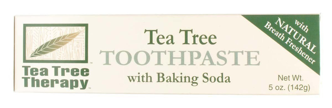 Tea Tree Therapy Toothpaste with Baking Soda Fluoride Free, Mint Free, Artificial Sweeteners Free