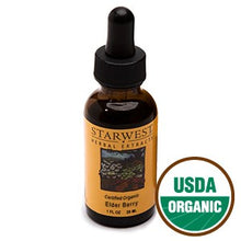 Load image into Gallery viewer, Starwest Botanicals Elder Berry Extract Organic - 1 Oz Bottle
