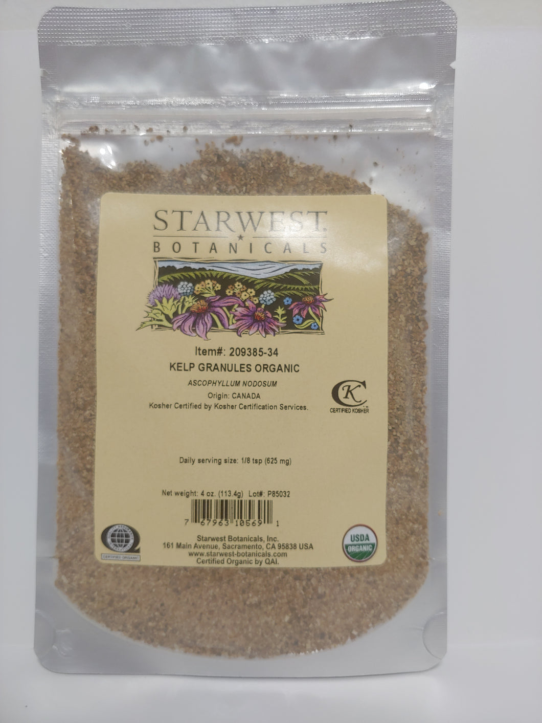 Starwest Botanicals Organic Kelp Granules 4 ounce