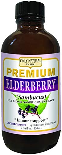 Only Natural Premium Elderberry Concentrated Syrup Immune Support 4 Fl. Ounces