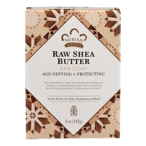 Nubian Heritage Raw Shea Butter Bar Soap 5 Ounce (141 g) Bar