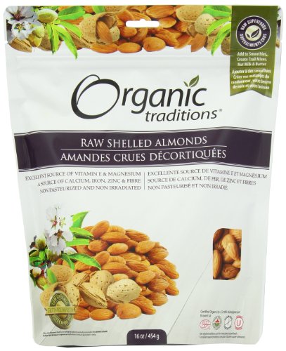 Organic Traditions Premium Raw Shelled, Almonds, 16 Ounce