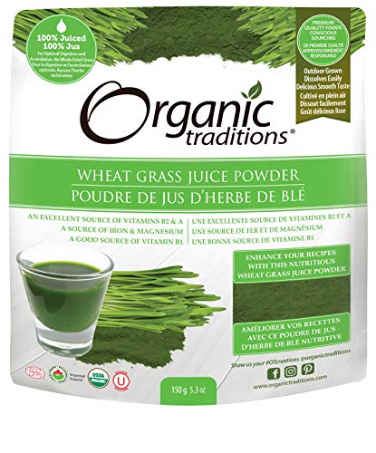 ORGANIC TRADITIONS Wheat Grass Juice Powder, 5.3oz (150 Gram)