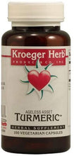 Load image into Gallery viewer, Kroeger Herb Turmeric - 100 Vegetarian Capsules
