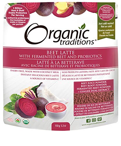 Organic Traditions Beet with Probiotics Latte 5.3 oz Powder