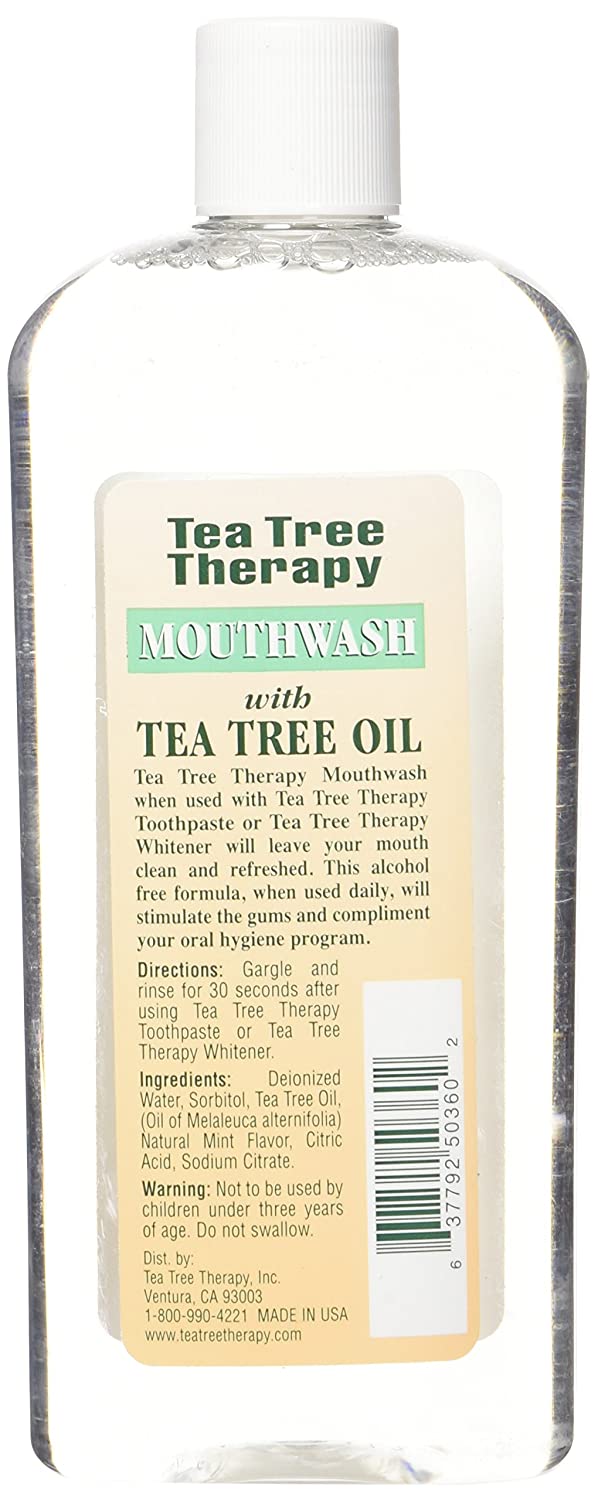 Tea Tree Therapy Mouthwash alcohol free mint flavor 12 ounce bottle