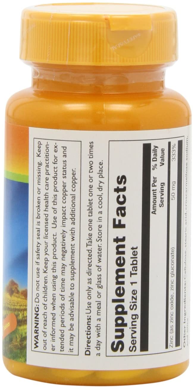 Thompson Zinc Tablets, High Potency, 50 mg, 60 Count once daily