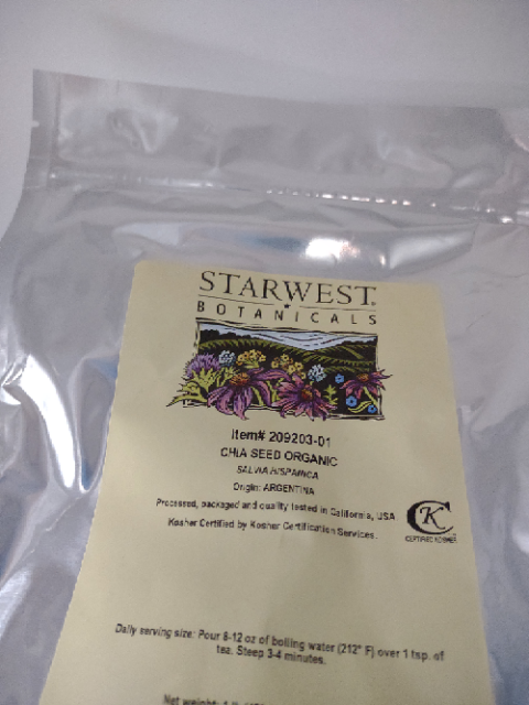 Starwest Botanicals Chia Seed Organic 1 Lb (453 G)