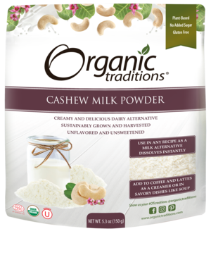 Organic Traditions Organic Cashew Milk Powder 5.3 ounce (150 grams)