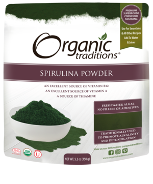 Organic Traditions Organic Spirulina Powder 5.3 ounces (150 grams)