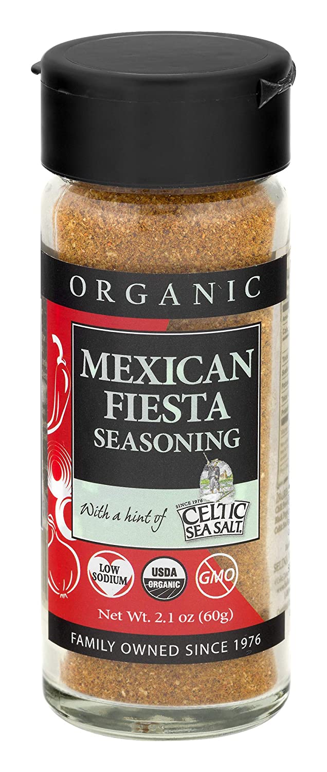 Celtic Sea Salt Organic Mexican Fiesta Seasoning Shaker – Delicious, Bold Mexican Food Seasoning 2.1oz (59g)