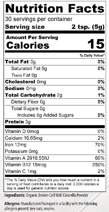 Organic Traditions Chlorella Powder - 5.3oz (150g)