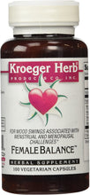 Load image into Gallery viewer, Kroeger Herb Capsules, Female Balance Vegetarian, 100 Count
