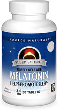 Load image into Gallery viewer, Source Naturals Sleep Science Melatonin 3 mg - 60 Time Released Tablets
