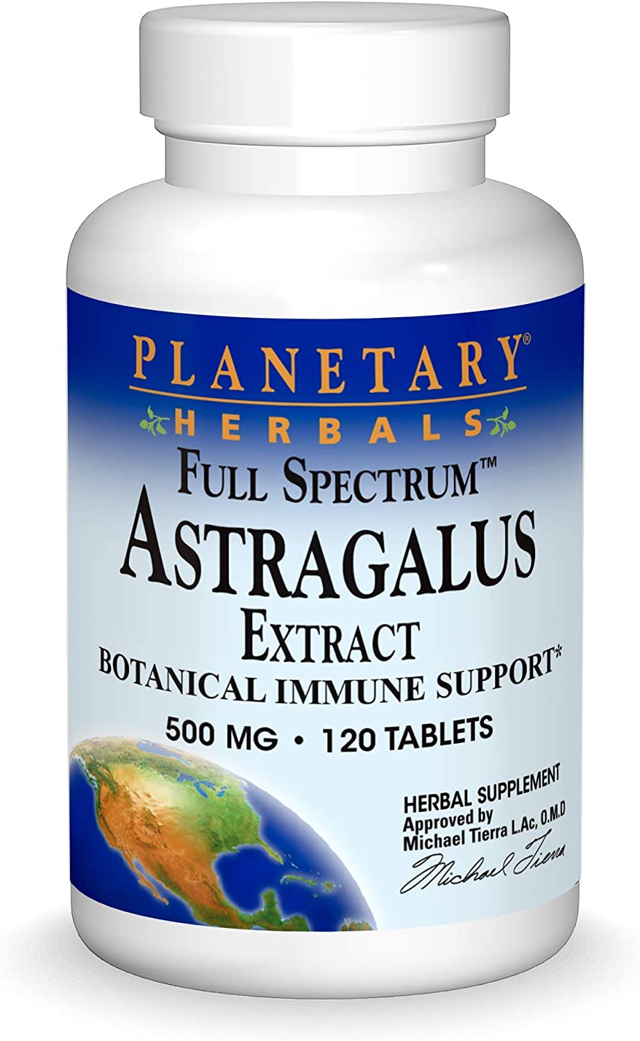 Planetary Herbals Full Spectrum Astragalus Extract 500mg 120 tablets Botanical for Immune System Support